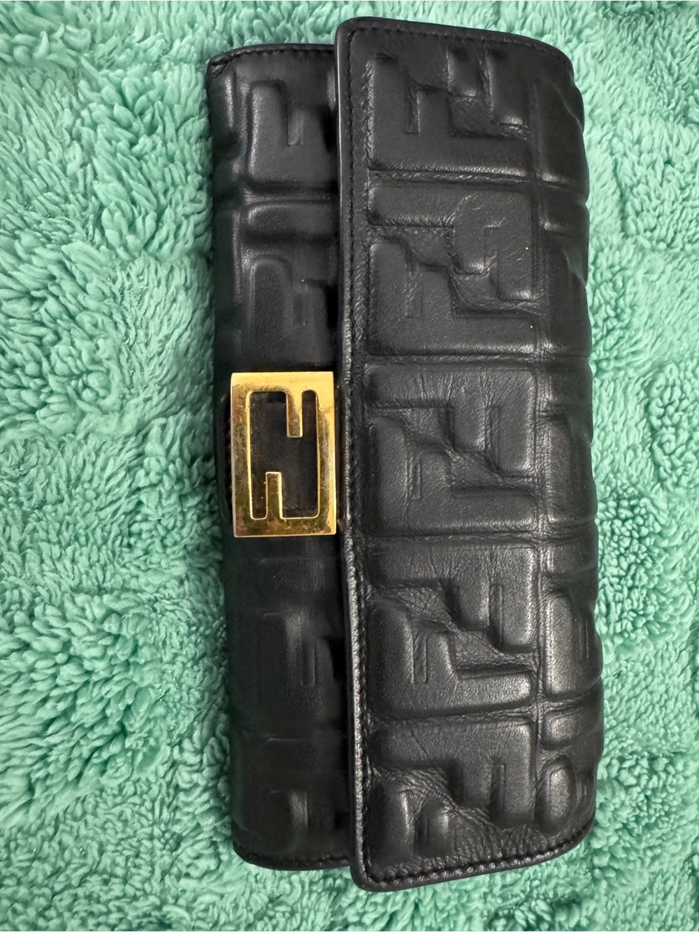 Fendi Black Quilted Leather Wallet with Gold Hardware
